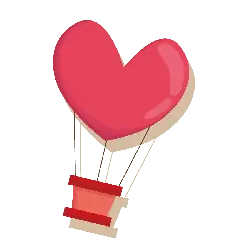 Heart-shaped Hot Air Balloon - PNG Images