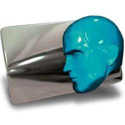 Blue Head Sculpture - modern art - Free Download PNG