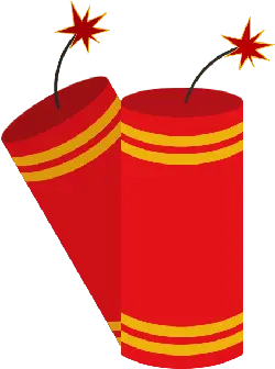 Firecrackers - yellow - Transparent Background PNG