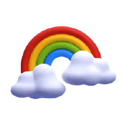 Rainbow and Clouds - natural phenomenon - PNG