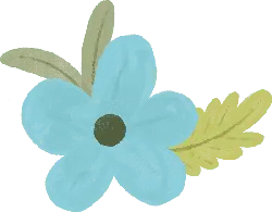 Blue Flower - leaf - Transparent Background PNG