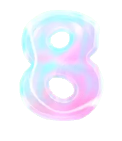 Number 8 - neon - glowing - PNG Images
