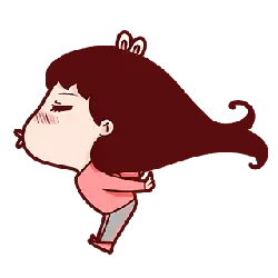 Long Haired Girl - red - Transparent Layer PNG