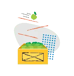 Apple and Box - yellow - PNG Images