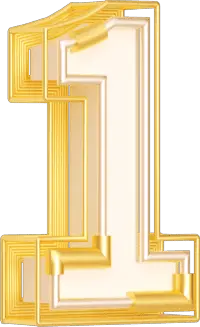 Gold Number 1 - decorative - Transparent Layer PNG