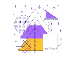 Geometric Shapes Composition - Curated PNG
