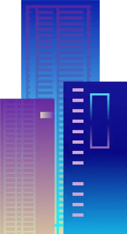 Blue Buildings - gradient - No Watermark PNG