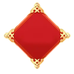 Red Rhombus Decoration Sign - red - Transparent Background PNG