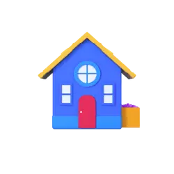 Colorful House - red - PNG Images