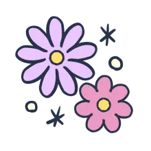 Colored Flowers - violet - PNG Images