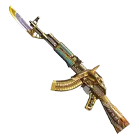Gold AK-47 Rifle - ornament - High Resolution PNG