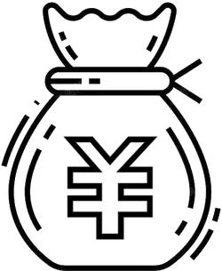 Money Bag - line drawing - PNG