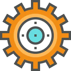 Gear - orange - design - PNG