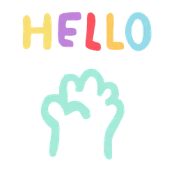 Colorful Letters and Hand Gesture Pattern - greeting - PNG