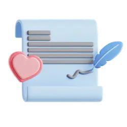 Love Letter - letter quill scroll - PNG