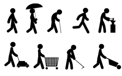 Walking People - line - PNG Images