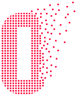 Pixelated Number Zero - red - Lossless PNG