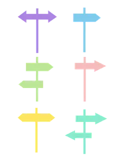 Colorful Arrow Signposts - graphic design - PNG