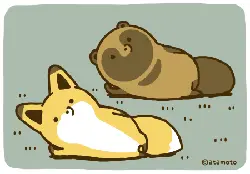 Lazy Dog and Seal - illustration - No Watermark PNG