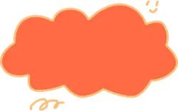 Cloud - illustration - orange - Free PNG