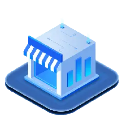 Shop Icon - blue - High Resolution PNG