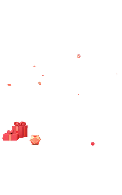 Gift Boxes and Geometric Shapes - red - No Background PNG