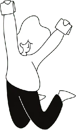 Jumping Person - comic - High Resolution PNG