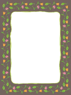 Floral Border Frame - pink - Transparent Background PNG