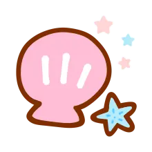 Shell and Starfish - pink - Transparent Background PNG