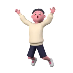 Cartoon Character Jumping - jumping - happiness - PNG