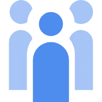 Three Person Icons - blue - PNG Images