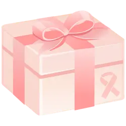 Pink Gift Box - cancer awareness month - Transparent Background PNG