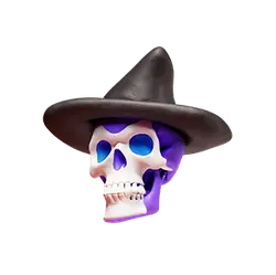 Skull with Hat - hat - No Background PNG
