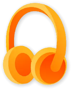 Orange Headphones - entertainment - Transparent Layer PNG