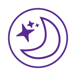 Purple Moon and Stars - night - No Background PNG