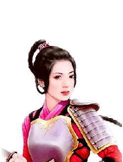 Female General - red - ancient - Transparent Background PNG