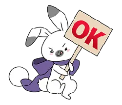 Rabbit with Sign - ok - No Background PNG
