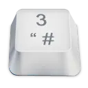 Number Key 3 - keyboard - Lossless PNG