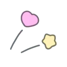 Heart and Star - pink - No Background PNG