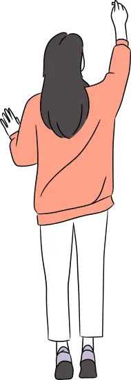 Girl in Orange Top and White Pants - character - PNG Images