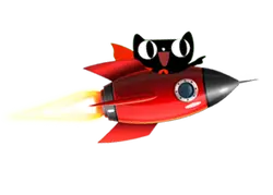 Cartoon Cat on Rocket - flying object - Free Download PNG