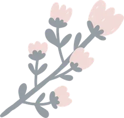 Pink Flower Branch - simple - Free Download PNG