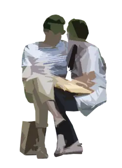 Two People Sitting - sitting - Free Download PNG