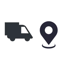 Truck and Location Icon - logistics - PNG Images