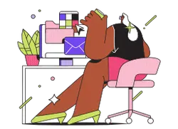 Office Scene Illustration - Designer's Pick PNG