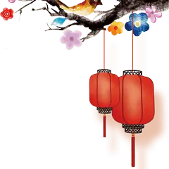 Lanterns and Flowers - lantern - Transparent Layer PNG