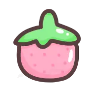 Strawberry - cute - comic - No Background PNG