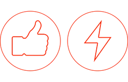 Thumbs Up and Lightning Bolt - icon - High Resolution PNG