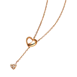 Heart-shaped Necklace - rose gold - Free Download PNG