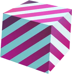 Colorful Striped Cube - geometric shape - Free Download PNG